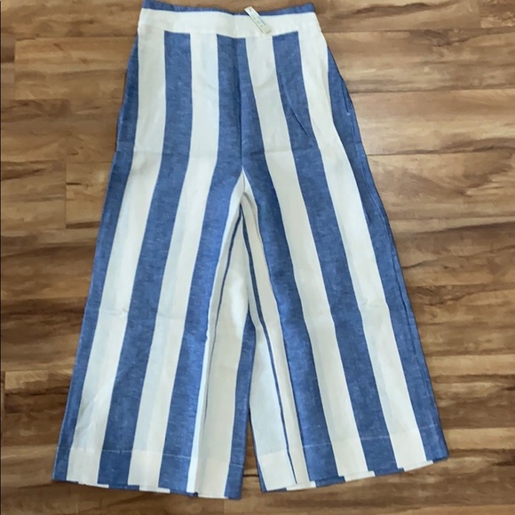 Madewell Huston Pull-On Crop Pants in Stripe - Picture 2 of 9